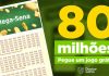 Mega-Sena 2260: R$ 80 milhões e 1 jogo grátis com oito dezenas para você!