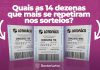 Quais são as 14 dezenas que se repetiram mais de 110 vezes nos sorteios da Lotofácil?